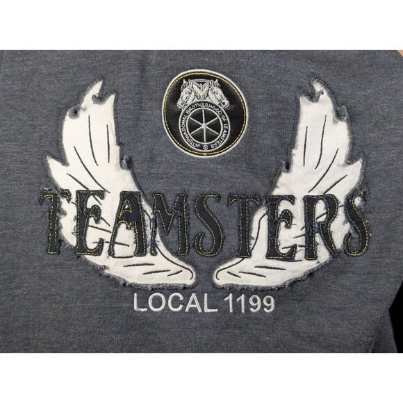 Teamsters Local 1199 Union Hoodie Sweatshirt Gray Adult Size XXL 2XL Cincinnati - Picture 2 of 4